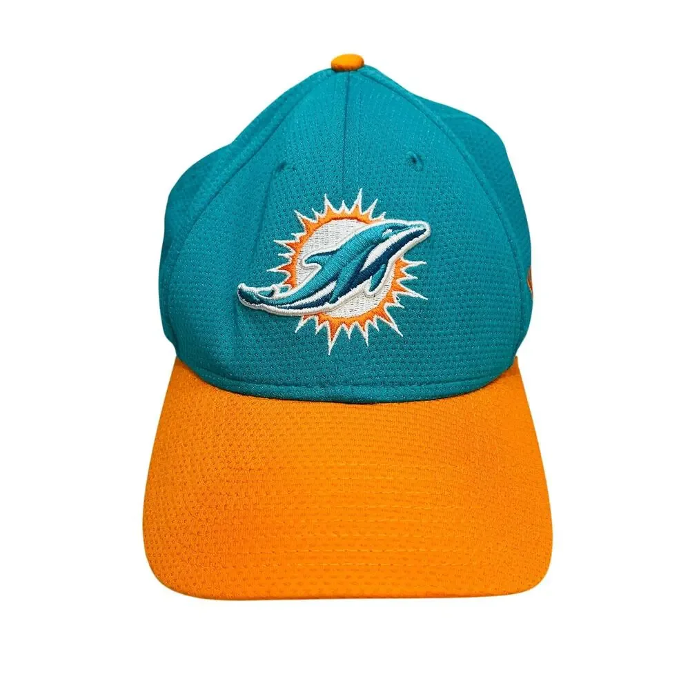 New Era 9FORTY Miami Dolphins Adjustable Hat Cap Aqua Orange NFL One Size OSFM